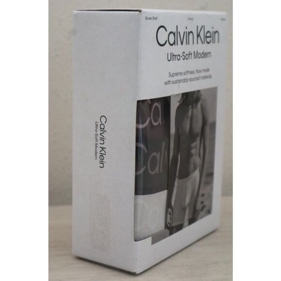Calvin Klein Men's Sz XL Multi Ultra-Soft Modern Boxer Briefs, 3-Pack - Picture 3 of 5